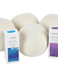 Organic Wool Dryer Balls (4 Pack) - Comes With 2 Scented Essential Oils